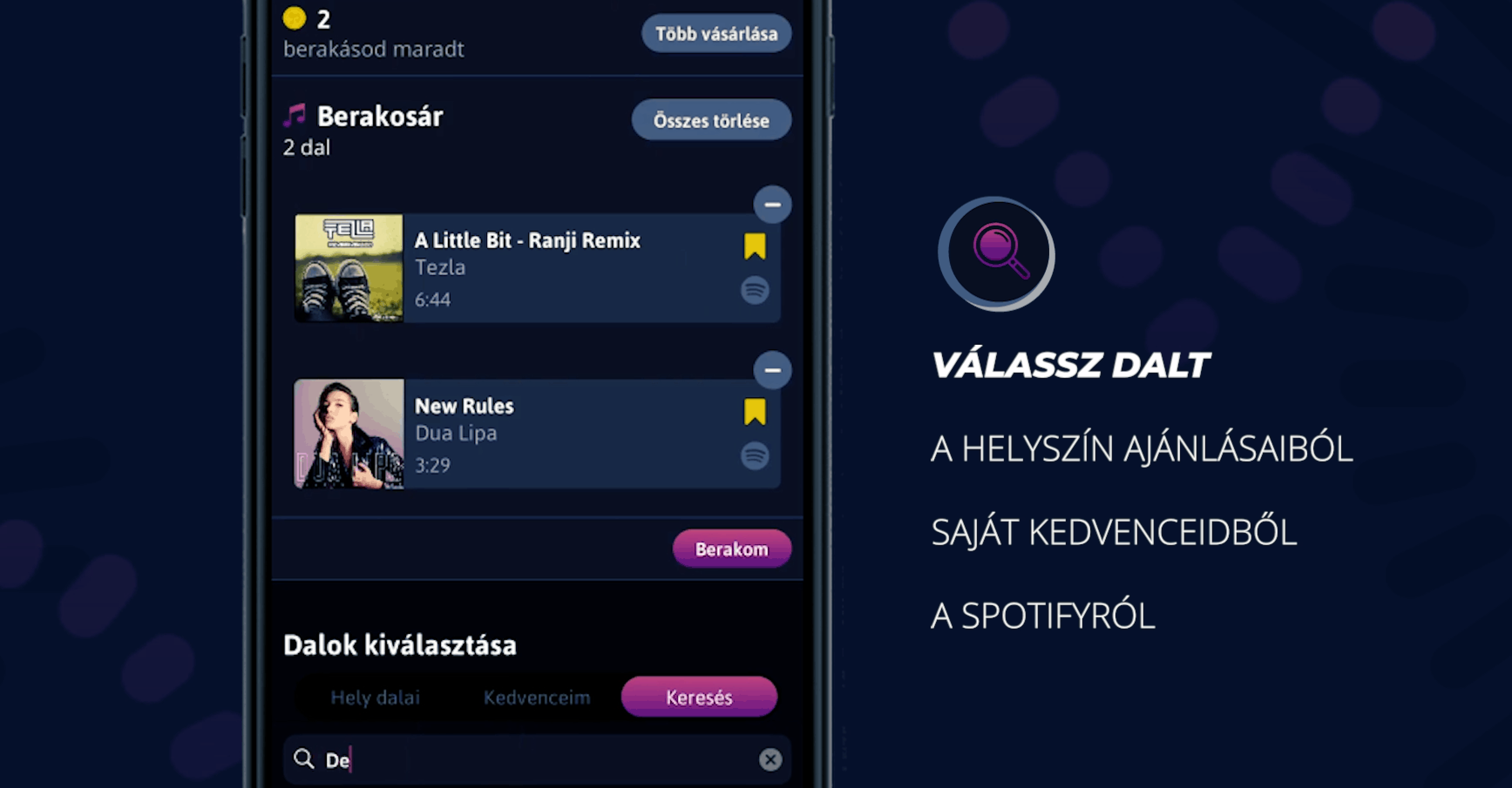 Dalberakás funkció